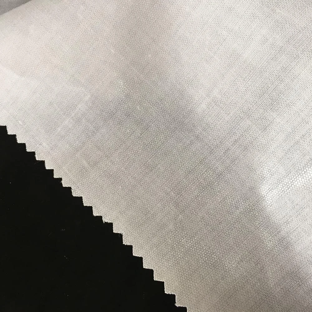 Thermo Fusing Woven Interlining Fabric Fusible Necktie Interlining for Suit Shirt Collar Fusing With Glue Manufacturer Supply