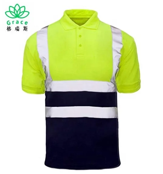 navy and green polo shirts