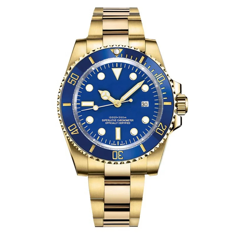 Two-tone Plating Color Stainless Steel 316L Cheap Price Gold and Silver Sport Quartz Men's Watches for Men