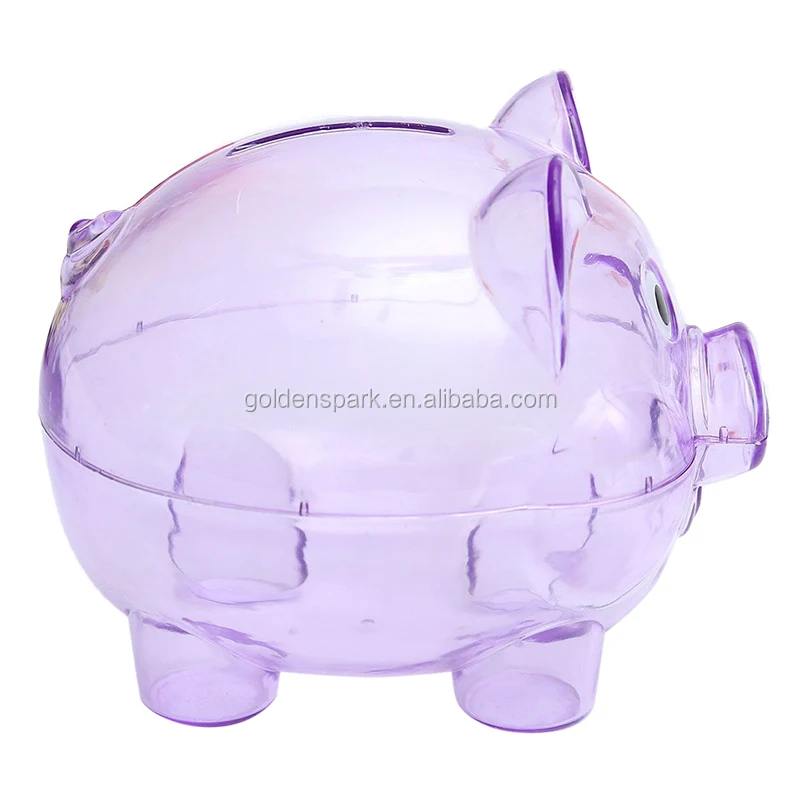 Cute Plastic Pig Clear Piggy Bank Coin Box Money Cash Saving Case Kids Toy  Gifh