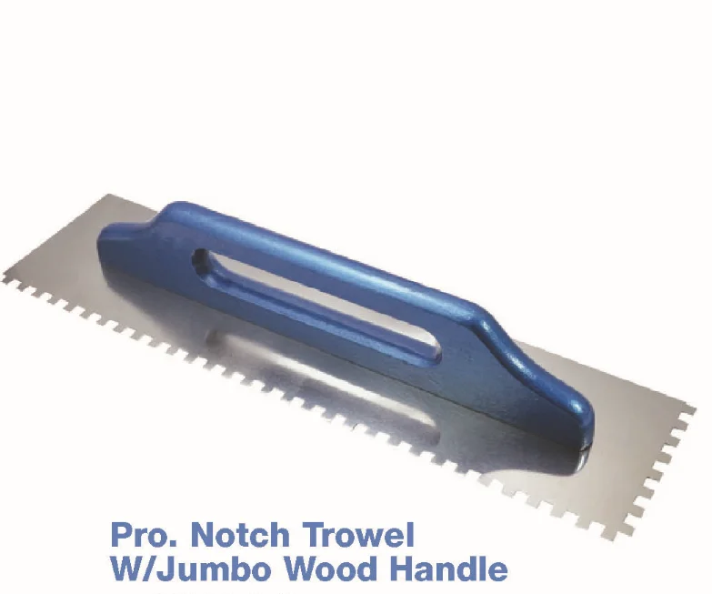 Professional Notch Trowel With Jumbo Wood Handle,Stainless Steel