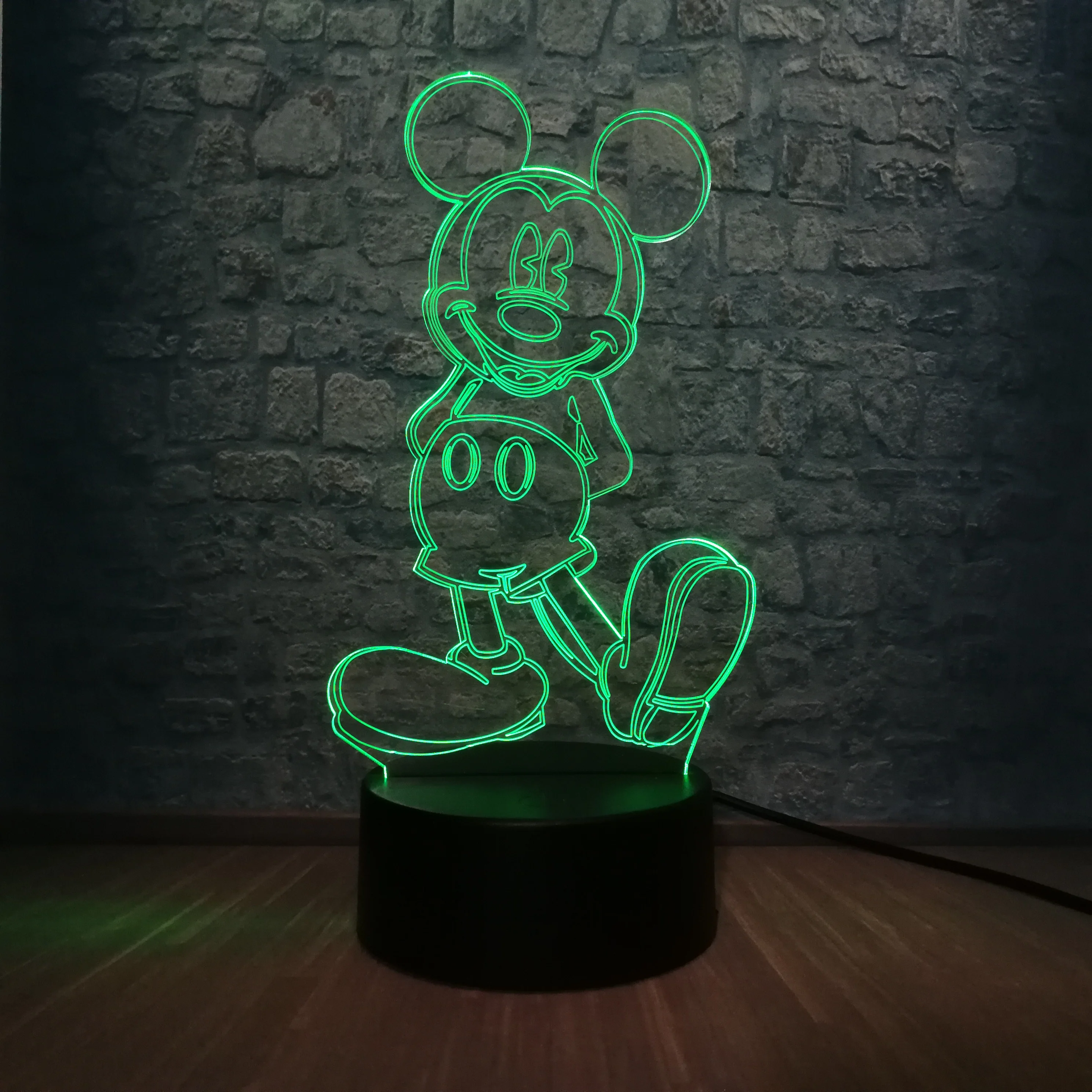 MINNIE MOUSE 3D LED Tischlampe Nachttischlampe Kinder Schlafzimmer Dekor 7 Farbe 