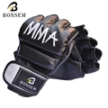 Ebuy360 BonSem Men Women PU Half glove MMA WWV Combat Free Combat Fright Boxing Gloves