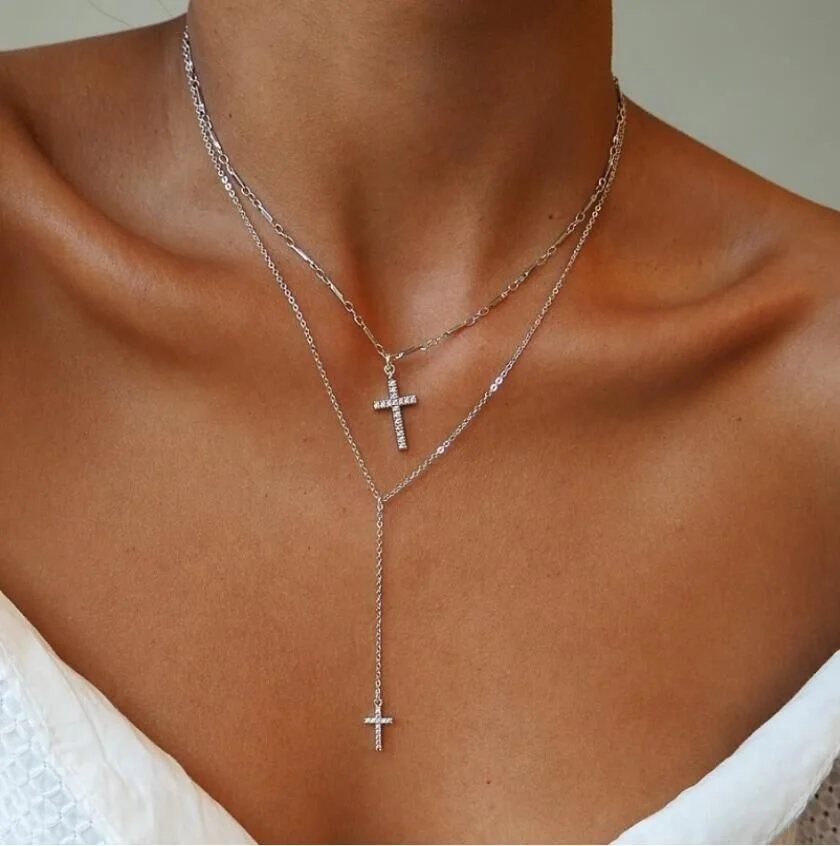 Sn1048 Simple Multilayered Chain Gold 