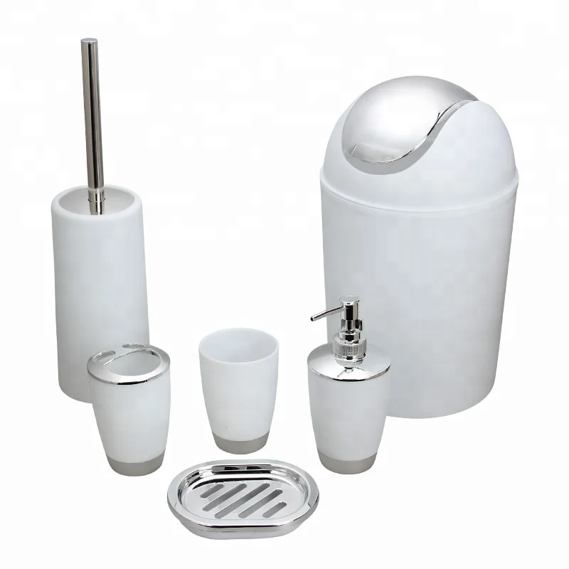 Plastic Bathroom Accessories Set 6pcs Plastic Bathroom Set Plastic Set