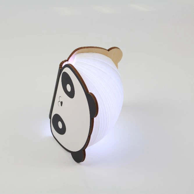 Творческий портативный мультфильм книга лампы деревянный аккумуляторная складной свет книги