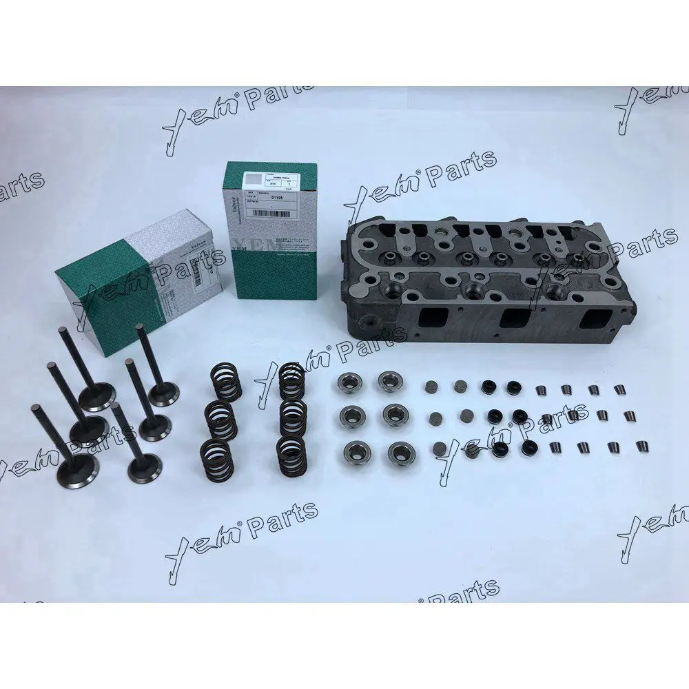D1105 Complete Cylinder Head With Engine Valves and Valve Oil Seal for Kubota