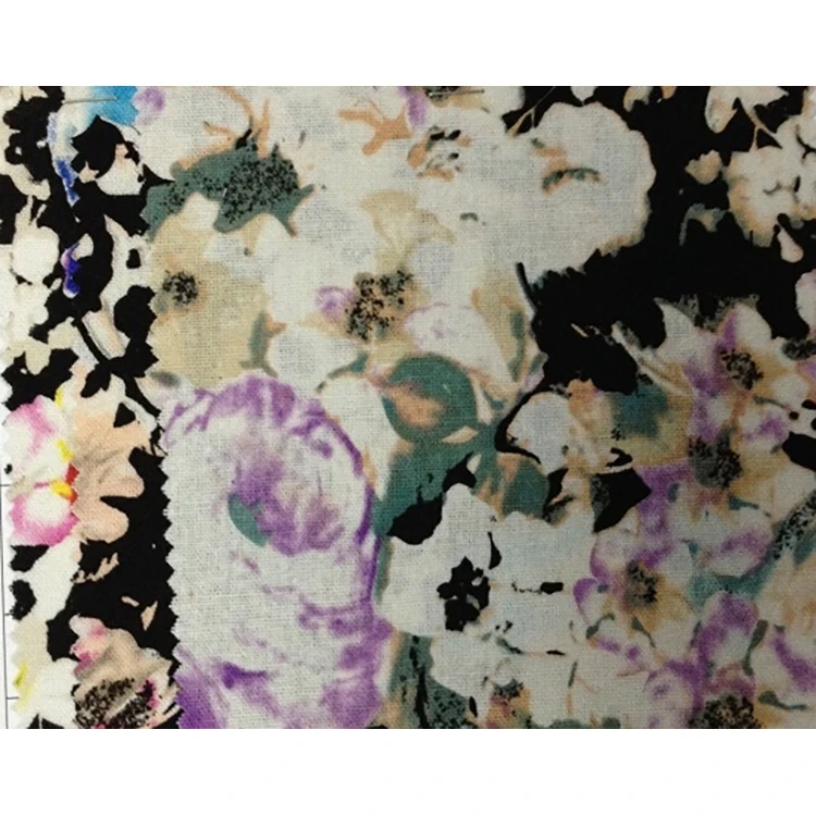 Ткань из льна и хлопка с принтом 138 см Органическая льняная ткань оптовая продажа