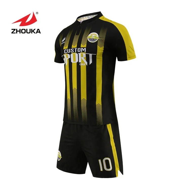 Source create own black and gold football jersey custom soccer jersey maker  football shirt designer online on m.