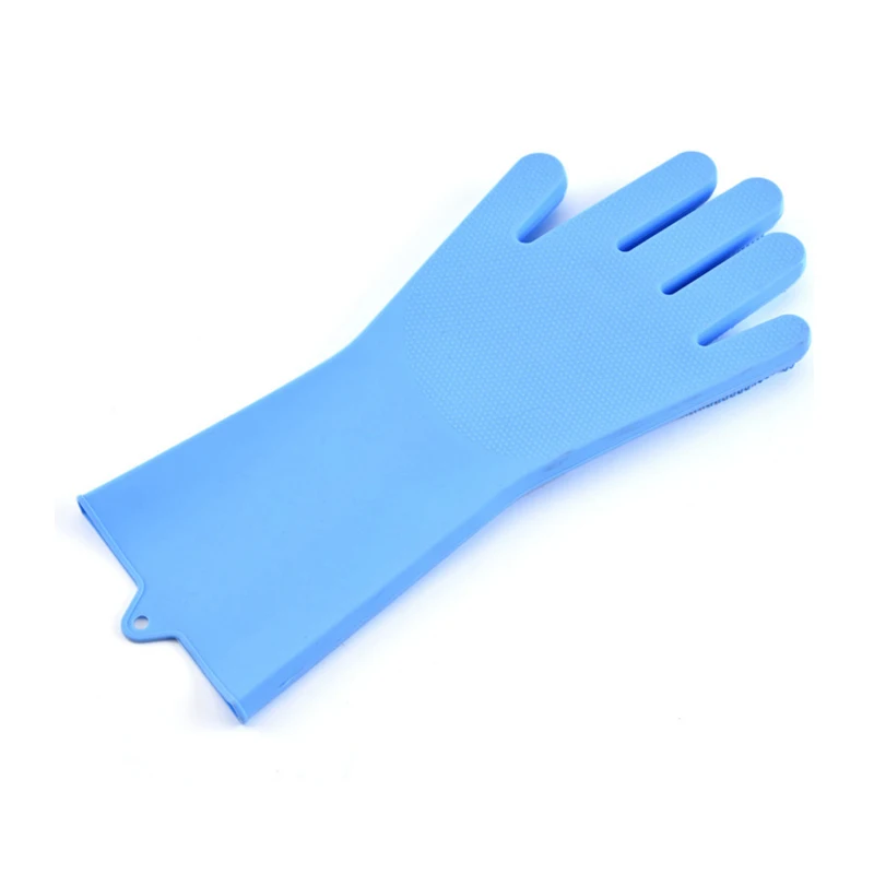 Силиконовые перчатки для мытья посуды многоразовая щетка с пятью