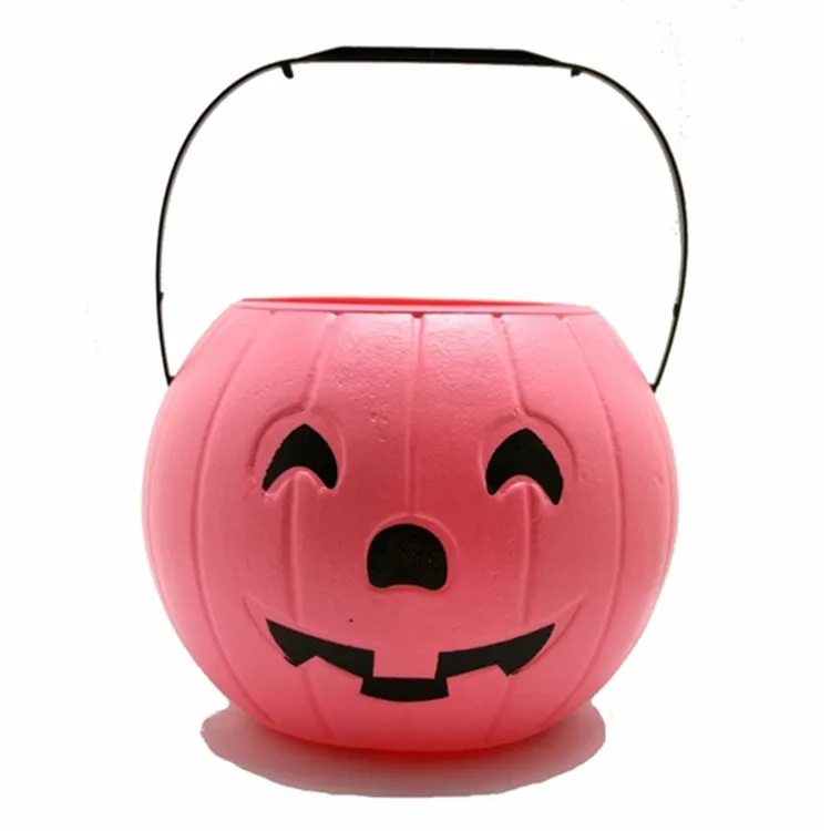 New Design Pink Halloween Plastic Pumpkin Bucket - Buy Halloween Bucket ...