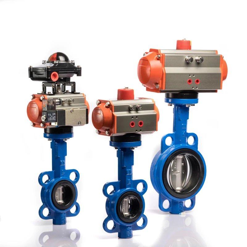 Low Price DN50 Wafer Connection 10 Inch Stainless Steel Pneumatic butterfly Valve