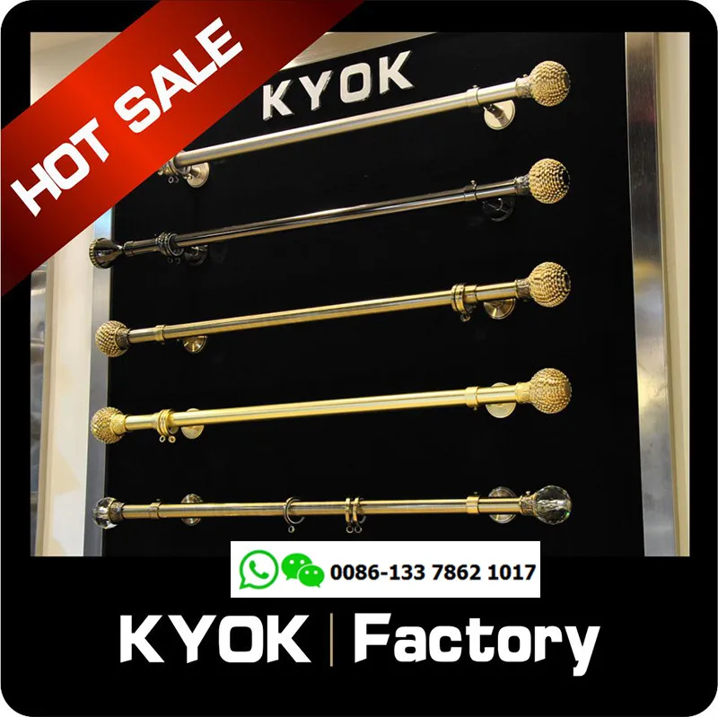 KYOK Decorative Pipe and Drape Curtain Accessories Iron Pipe 28mm Wood Color Curtain Rods in India