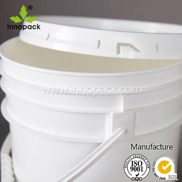 5 Gallon White Bucket & Lid 90 Mil All Purpose Pail BPA Free 6 Pieces Food  Grade