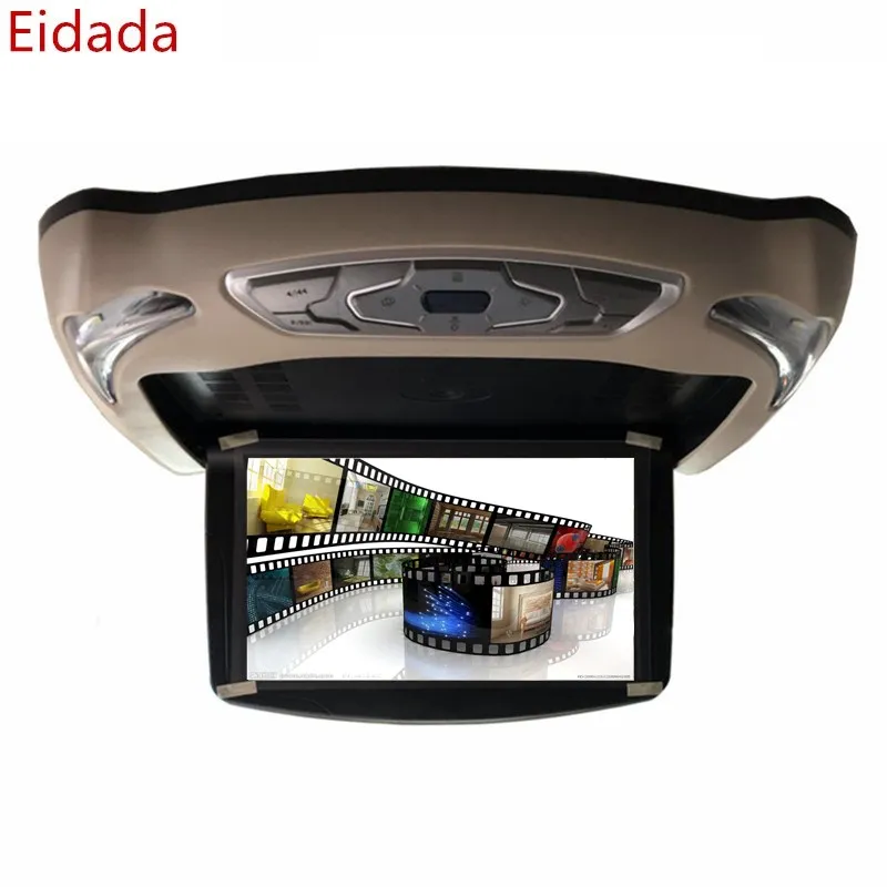 Eidada Factory's 10.1 Inch Car Roof Mount Flip TV/DVD Player Monitor FM Transmitter SD Card for Overhead Entertainment Games