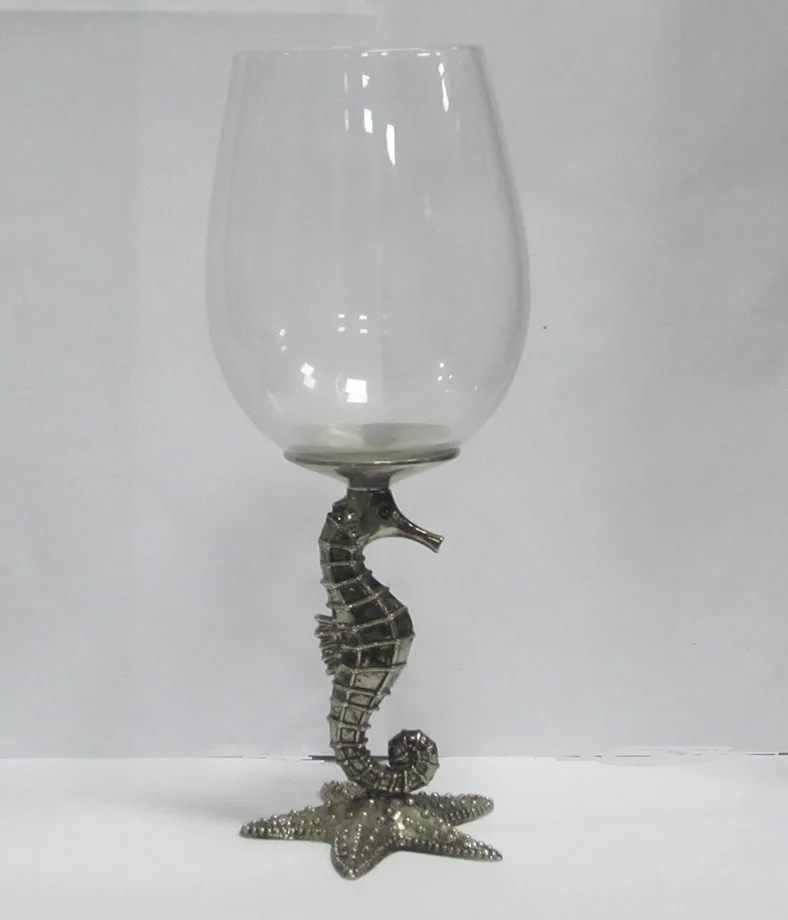 W183 Seahorse Hand Made Wine Glass from Yurana Designs