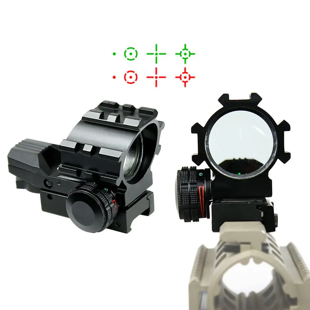Red Green Dot Reflex Sight Scope Tactical Holographic 4 Reticles Picatinny Rail 