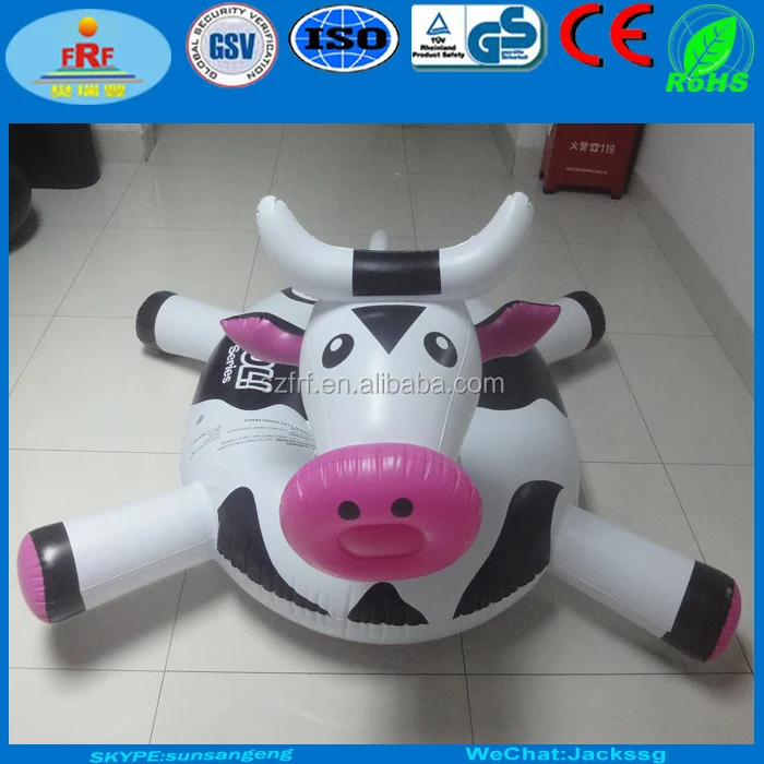 Summer Pool Swim Fun Inflatable Milk Cow Pool Float Raft Ride on