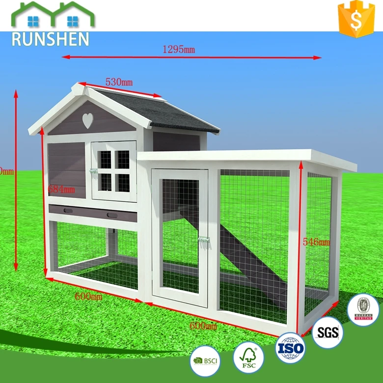 Extra Large Wooden Rabbit Hutch Double Decker Bunny Cat Cages Custom Fir Wood Pig Pet Cages Houses Product