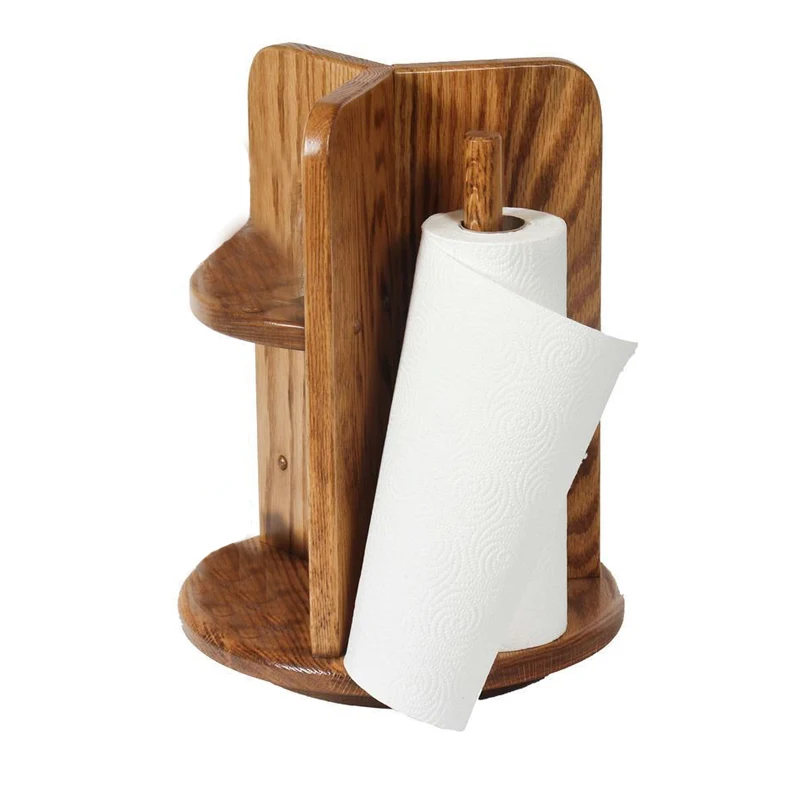 Bamboo Spice Rack with Kitchen Utensils Holder Wood Multifunction  Rotating Spice Holder Standing Paper Towel Tissue  Holder
