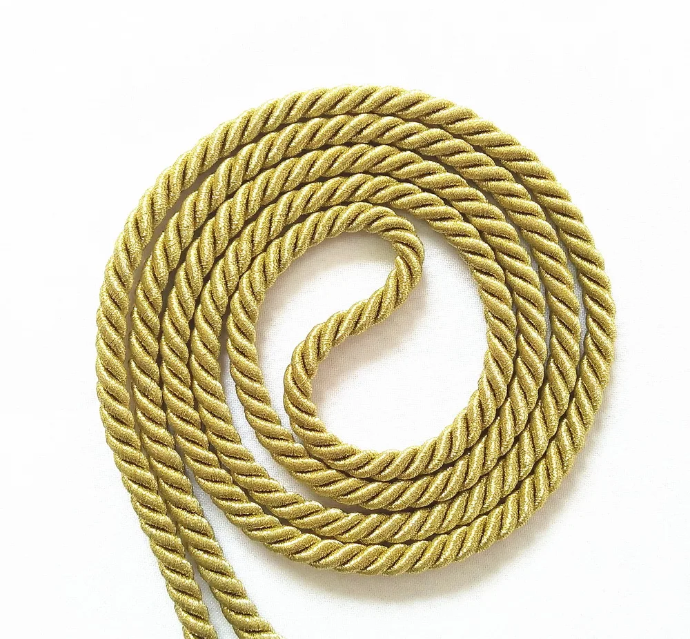 Metallic Gold Dec Cord: 3/16 inch diameter (10 yards)