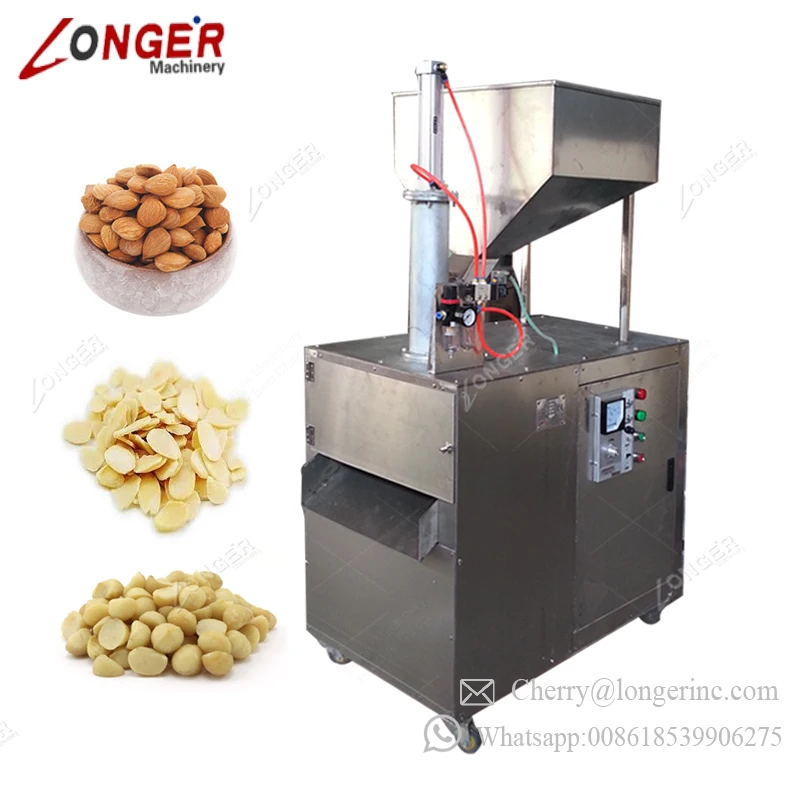 300KG/H Commercial Cashew Nuts Slicer Californian Almonds Slicing