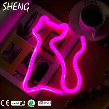 SHENG-NO-004 Good Price High Quality Custom Decorative Plastic LED Cat Neon Desk Lamp Desk Light