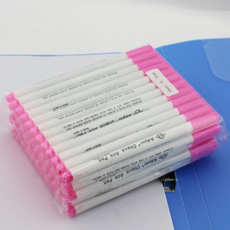 Adger Chaco Ace Pen, Textile Marker,12 PACK Disappearing Ink Air Water Erasable Pen/ Fabric Marker