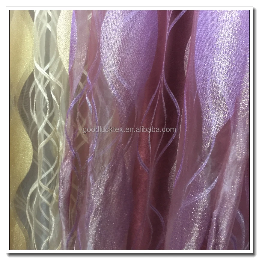 Ткань из органзы 100% полиэстер с вышивкой для штор