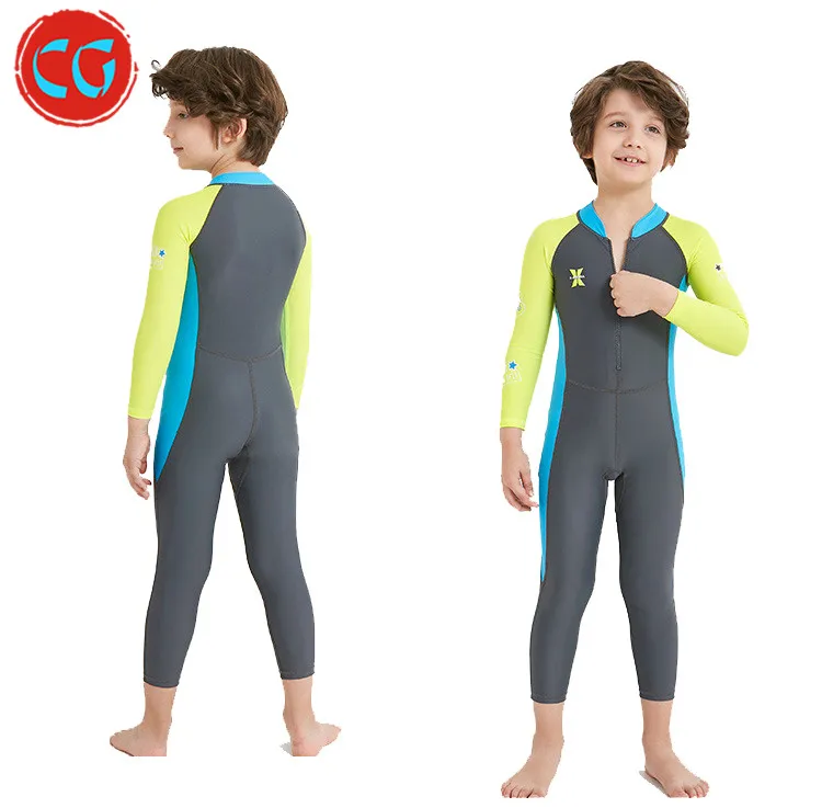 Модная детская гидрокостюм неопрена тела с длинным рукавом ребенка подводного плавания серфинга-ап. слитный женский купальник с защитой от солнца для водных видов спорта