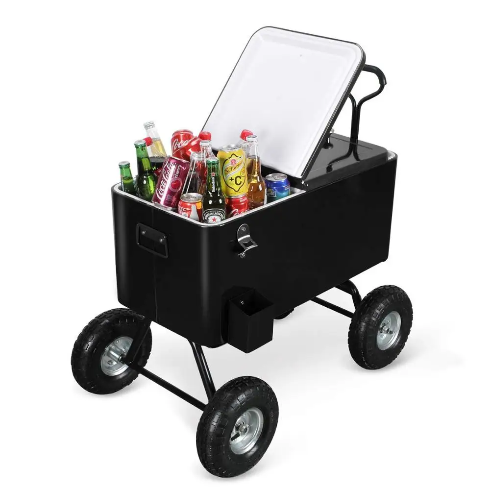 2022  New Design  Black Color Metal Garden Party Use Ice Chest Cooling Wagon
