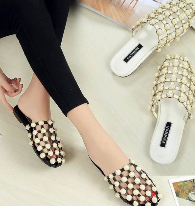 Zapatillas Planas Con Perlas Para Moderno,Bonito Diseño,Para Exteriores,2018 - Buy De Para Mujer,Zapatillas De Nuevos Modelos Product Alibaba.com