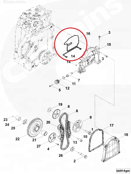Nさま　2.5×3本 Foton cummins isf2.8 junta de vedação do carcaça traseiro do motor