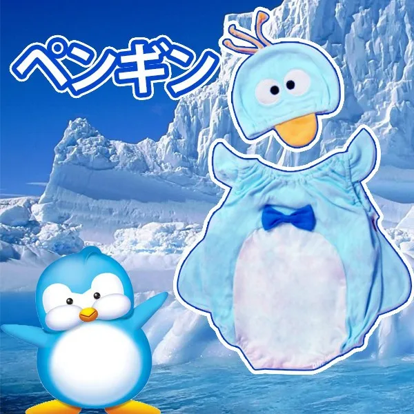 Новый отлично голубые пингвин младенческой костюм KK357