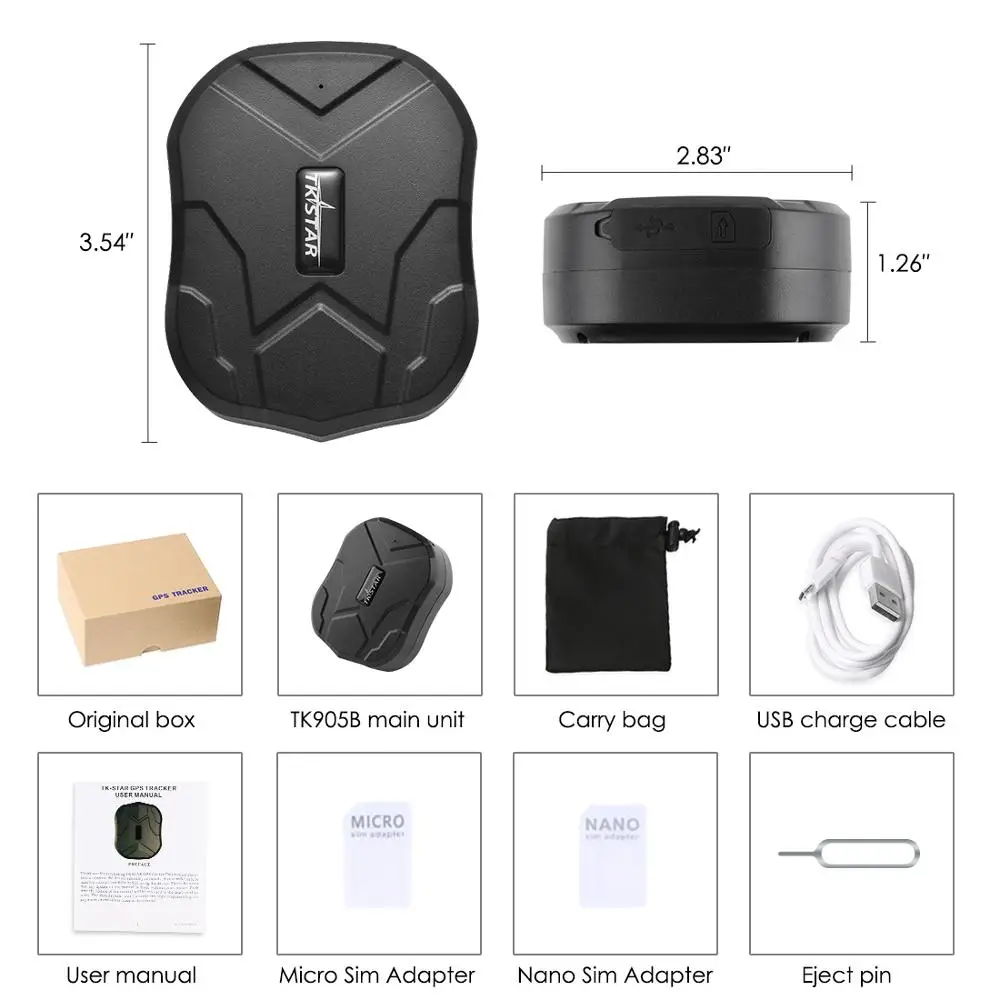 Tkstar Tk905b 10000mah Battery Long Standby Waterproof Strong Gps Car Tracking Device