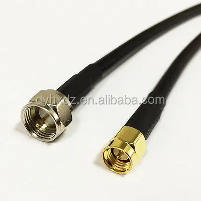 Customized Length RF Cable Assembly SMA Male Plug to F Male Plug for RG58 Jumper Cable