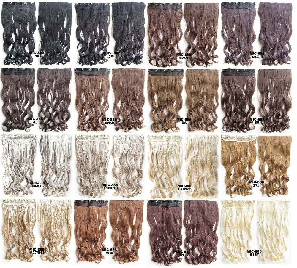 Клип в на волнистые скручиваемость синтетических наращивание волос продвижение продавать хвост 16 цвета, 100 г, 24 