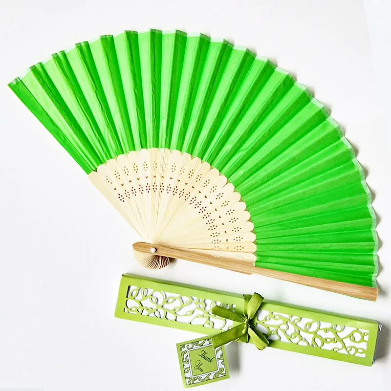 Ywbeyond Personalized Engraved Silk Hand Fan Wedding Fold Fan Vintage Customized Fan for Wedding Gift for Guest