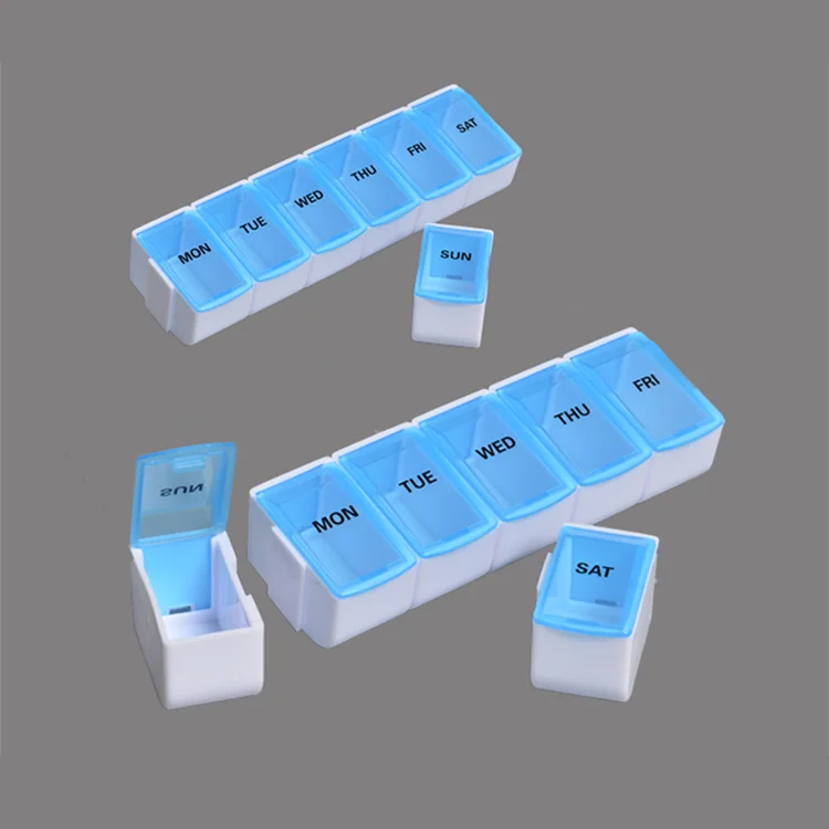 caja de pastillas de plástico transparente de la medicina única