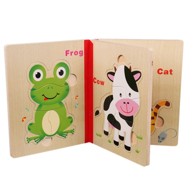 Creative  New Style Cognitive Toy Mini Fruit Wooden Puzzle Educational Book