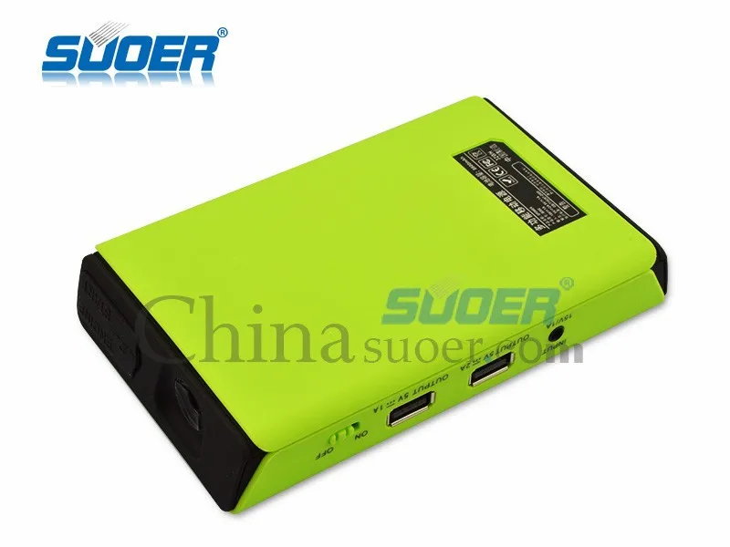 Suoer 8800 мАч мини портативный Epower зарядное устройство 12 В зарядное устройство старт автомобиль скачок
