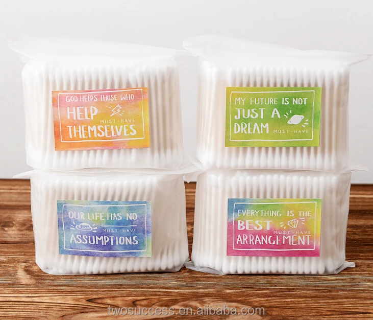 Оптовая продажа Прямая с фабрики одноразовые детские хлопковые палочки двумя