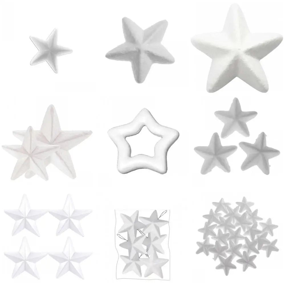 Smooth Wholesale Virgin EPS Polystyrene Figure Shape Star 6cm Foam Ornaments Diy Styrofoam Craft Party Decoration