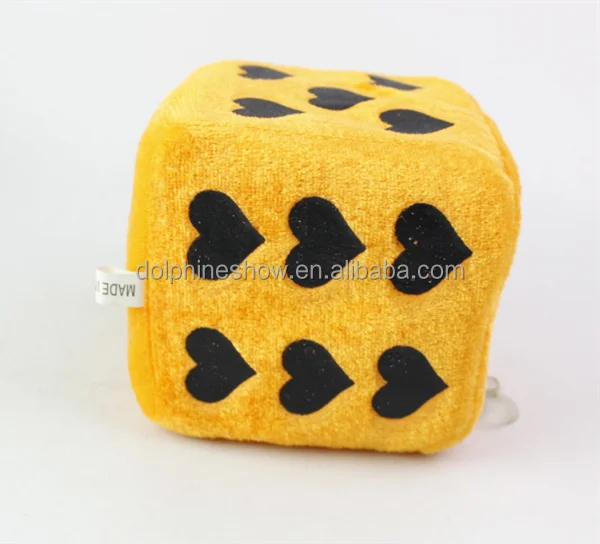 Pretty pink Car Hanging Fuzzy Foam Dice Set Wholesale Cheap Stuffed Soft Plush Toy Custom Dice