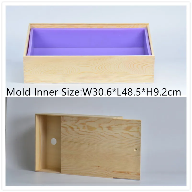  Nicole Large Soap Molds Rectangle Silicone Liner for 18 Bar Mold  with Wooden Box and Lid DIY Handmade Soap Making Tools : Everything Else