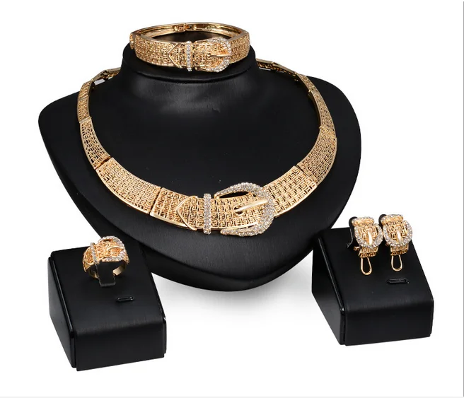 Gold Rhinestone Belt Modeling African 
