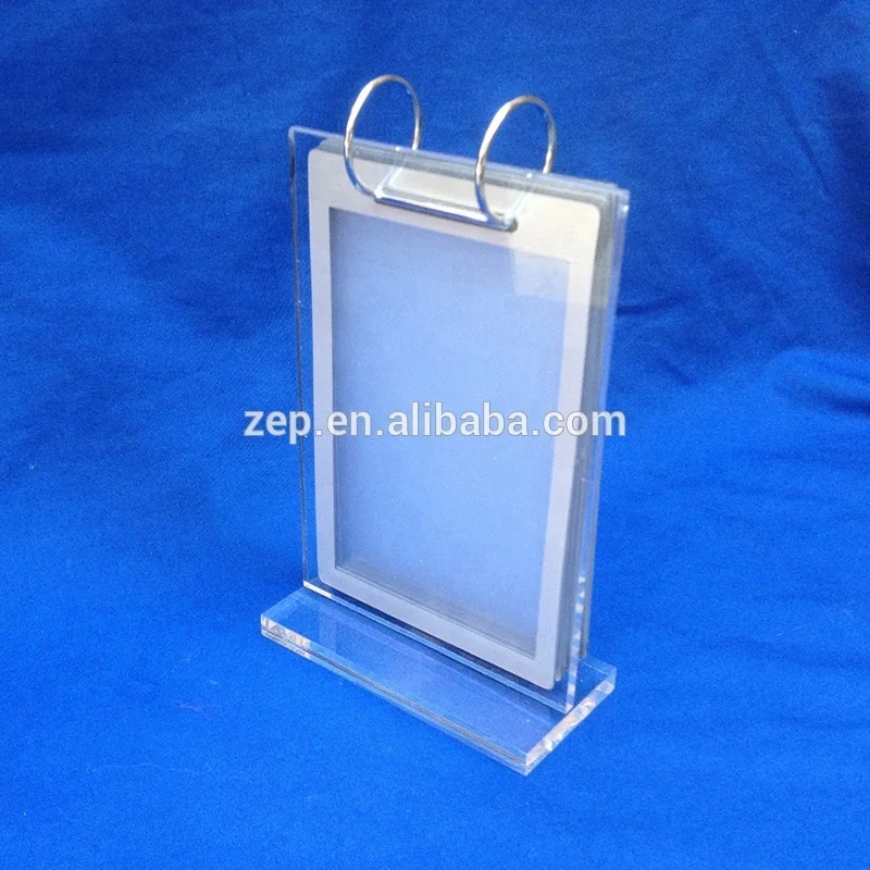 Flip Plastic Menu Sign Holder for Calendar Acrylic Table Tent Display
