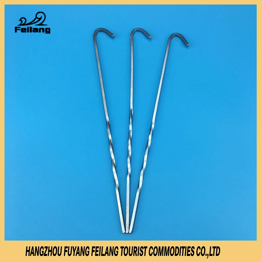 Strong Steel Angle V shaped Ripple Tent Pegs 24cm  = 9" x 20 pkt 