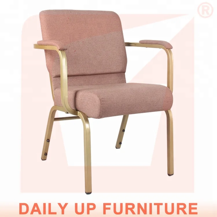 Stackable Church Chair with Armrest Minister Pastor Church Chair Priest Using Church Furniture Chair