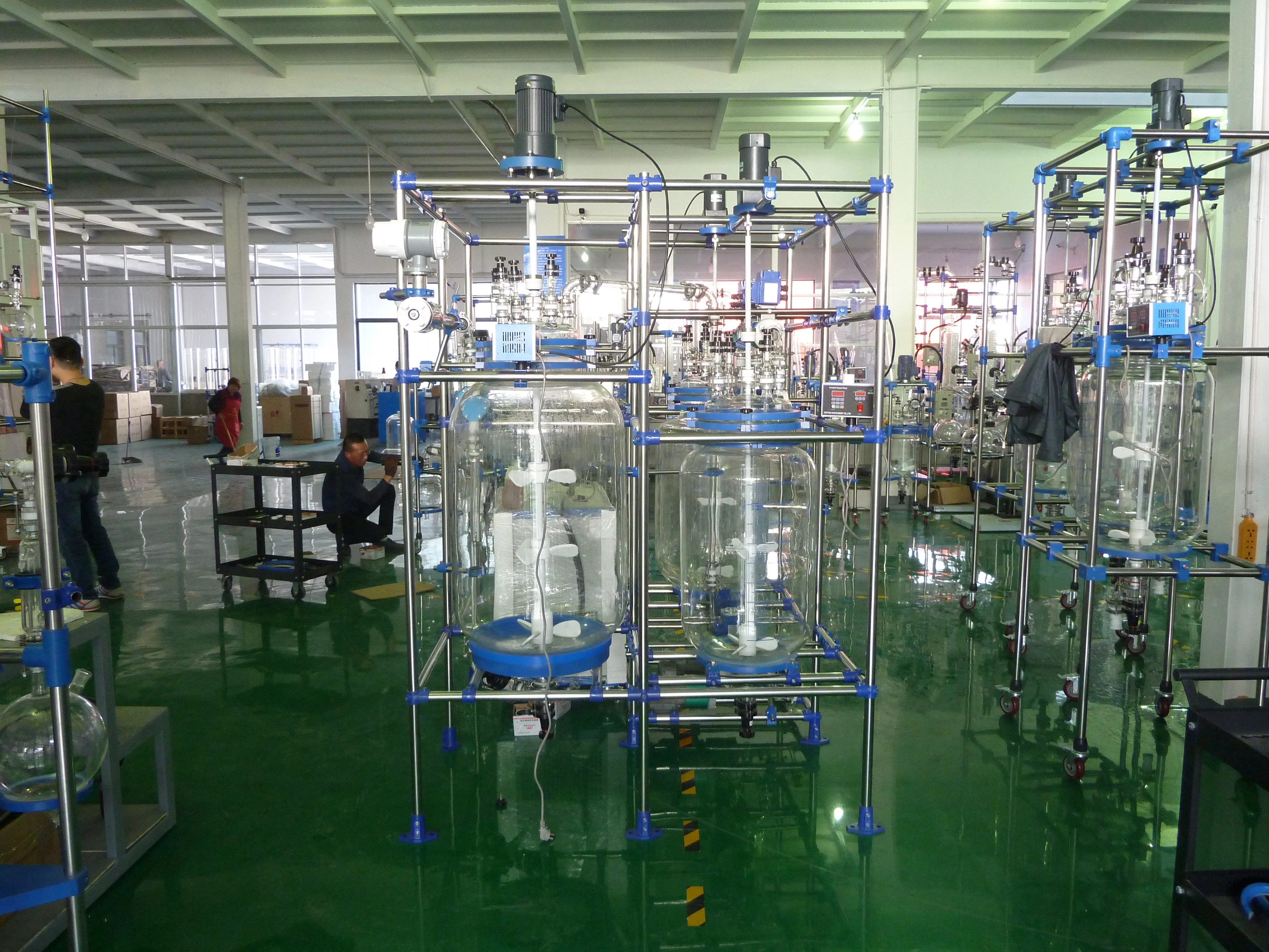 TOPTION Jacketed Glass Reactor 10l Borosilicate Lab Glass Bioreactor Price